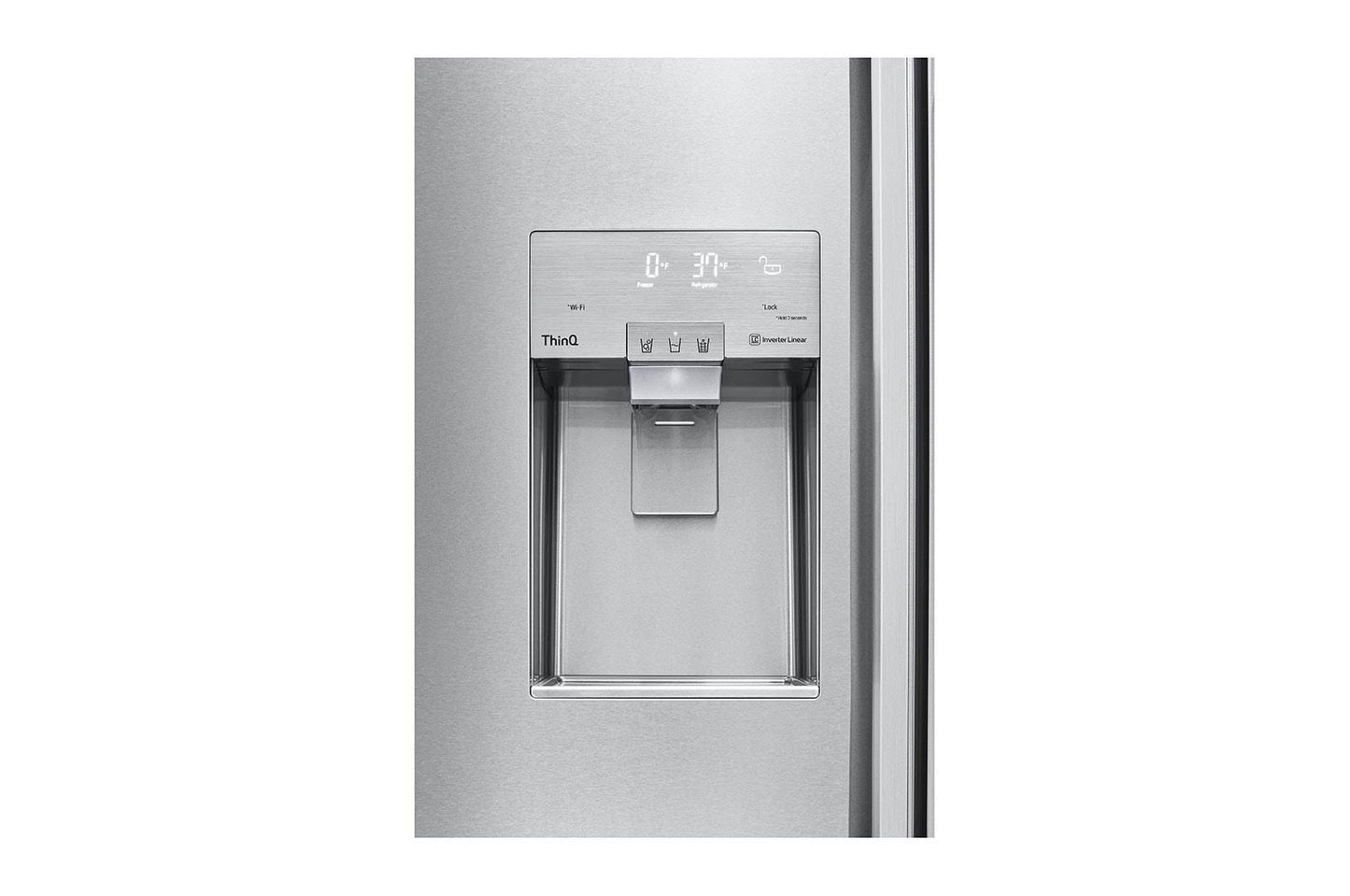 Lg SRSXB2622S Lg Studio 26 Cu. Ft. Smart Side-By-Side Built-In Refrigerator With Ice & Water Dispenser