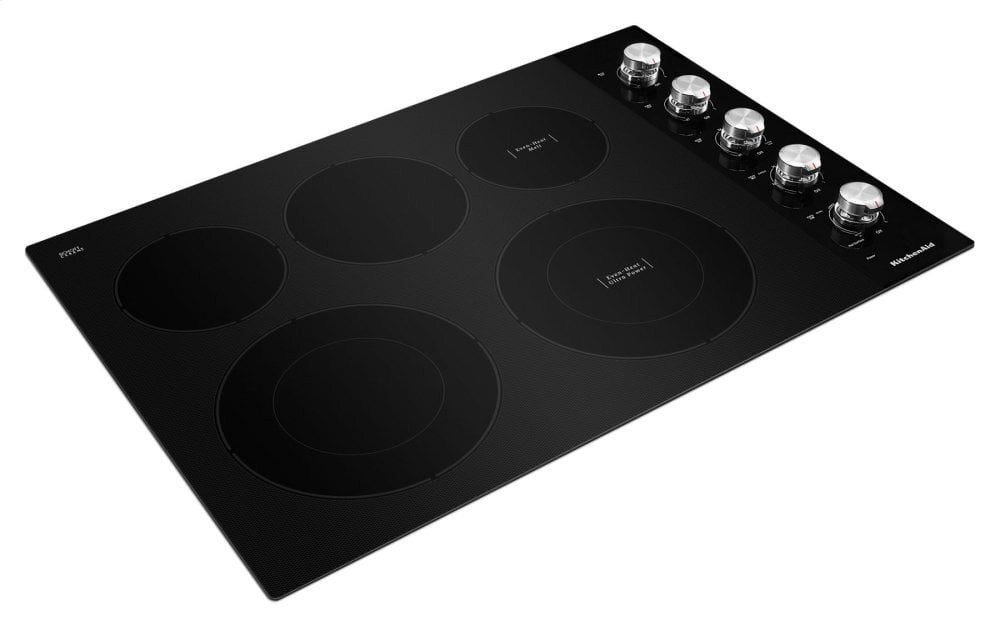 Kitchenaid KCES550HBL 30" Electric Cooktop With 5 Elements And Knob Controls - Black