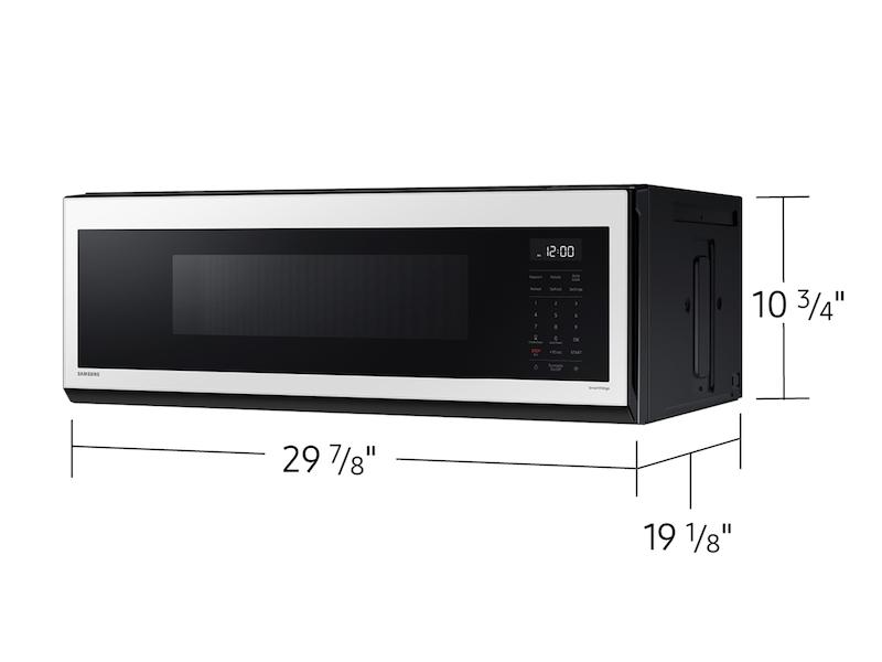 Samsung ME11CB751012 1.1 Cu. Ft. Bespoke Smart Slim Over-The-Range Microwave With 400 Cfm Hood Ventilation, Wi-Fi & Voice Control In White Glass