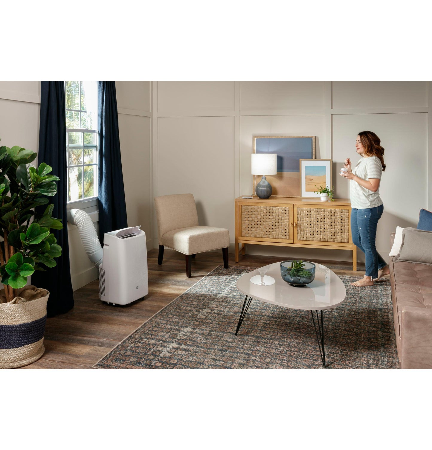 Ge Appliances APCD08JASW Ge® 8,500 Btu Portable Air Conditioner With Dehumifier And Remote, White