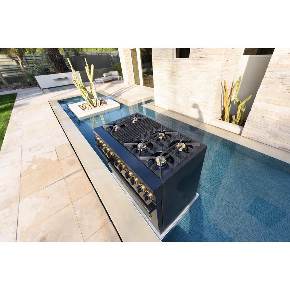 Jennair TANKMAN50 Smoke & Brass By Jennair® 48" Dual-Fuel Professional-Style Range