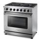 Thor Kitchen LRG3601ULP 36 Inch Gas Range In Stainless Steel - Liquid Propane