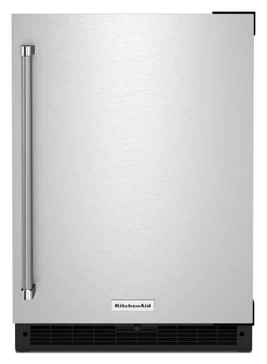 Kitchenaid KURR114KSB 24" Undercounter Refrigerator With Stainless Steel Door - Black Cabinet/Stainless Doors