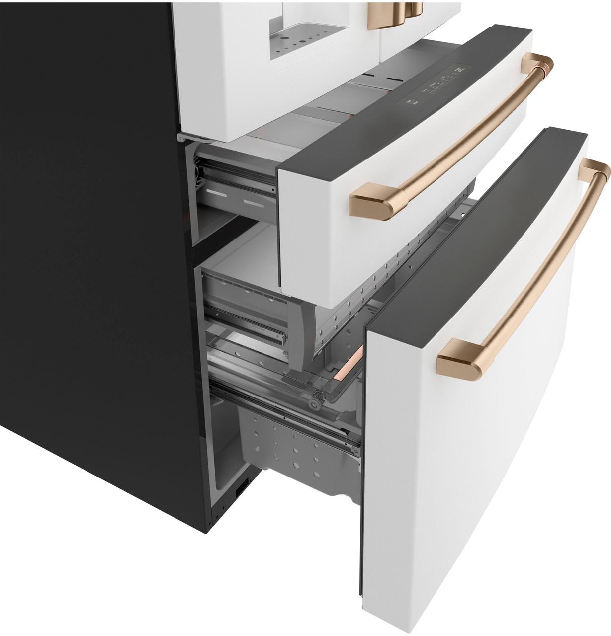 Cafe CXE22DP4PW2 Café&#8482; Energy Star® 22.3 Cu. Ft. Smart Counter-Depth 4-Door French-Door Refrigerator