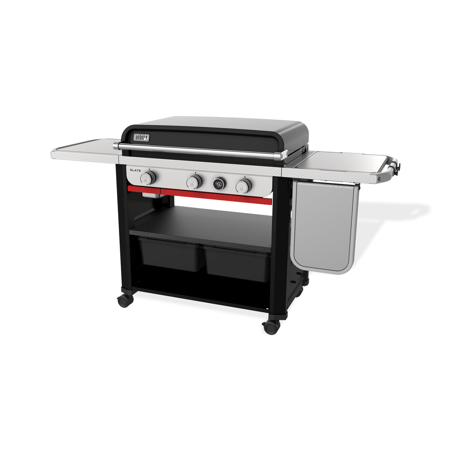 Weber 1500013 Slate™ 30" Rust-Resistant Griddle With Extendable Side Table - Black