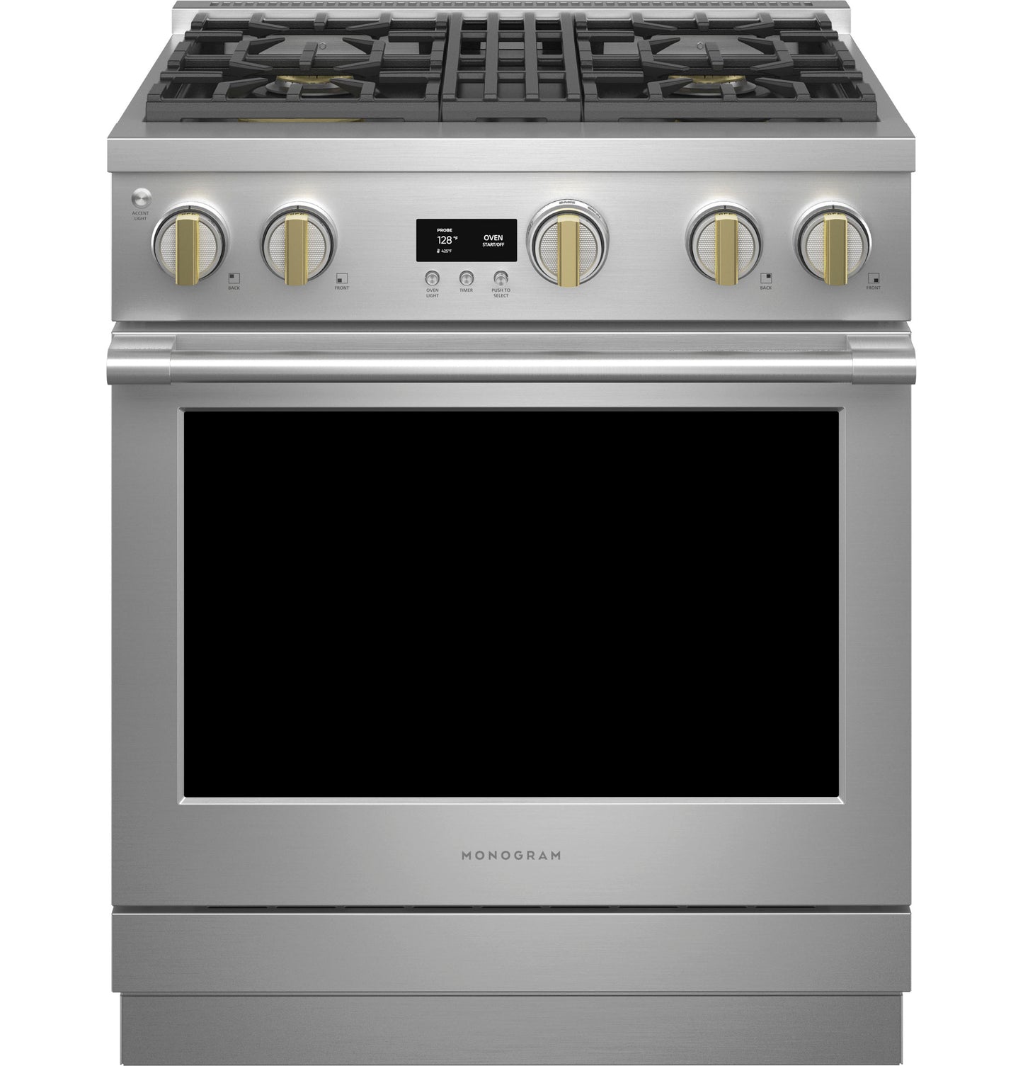 Monogram ZDP304NTSS Monogram 30" Dual-Fuel Professional Range With 4 Burners (Natural Gas)