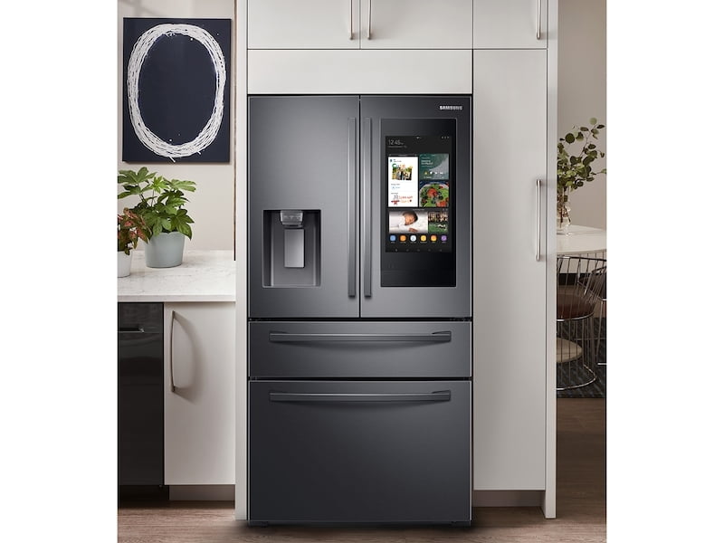 Samsung RF22R7551SG 22 Cu. Ft. 4-Door French Door, Counter Depth Refrigerator With 21.5" Touch Screen Family Hub&#8482; In Black Stainless Steel