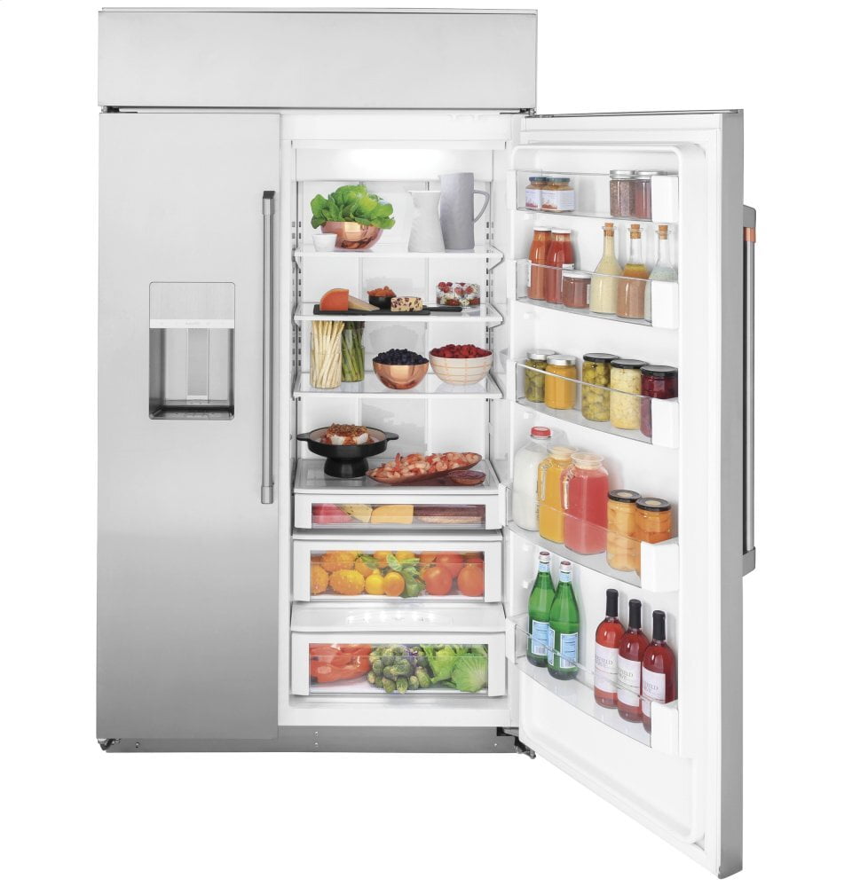 Cafe CSB48YP2NS1 Café 48" Smart Built-In Side-By-Side Refrigerator With Dispenser