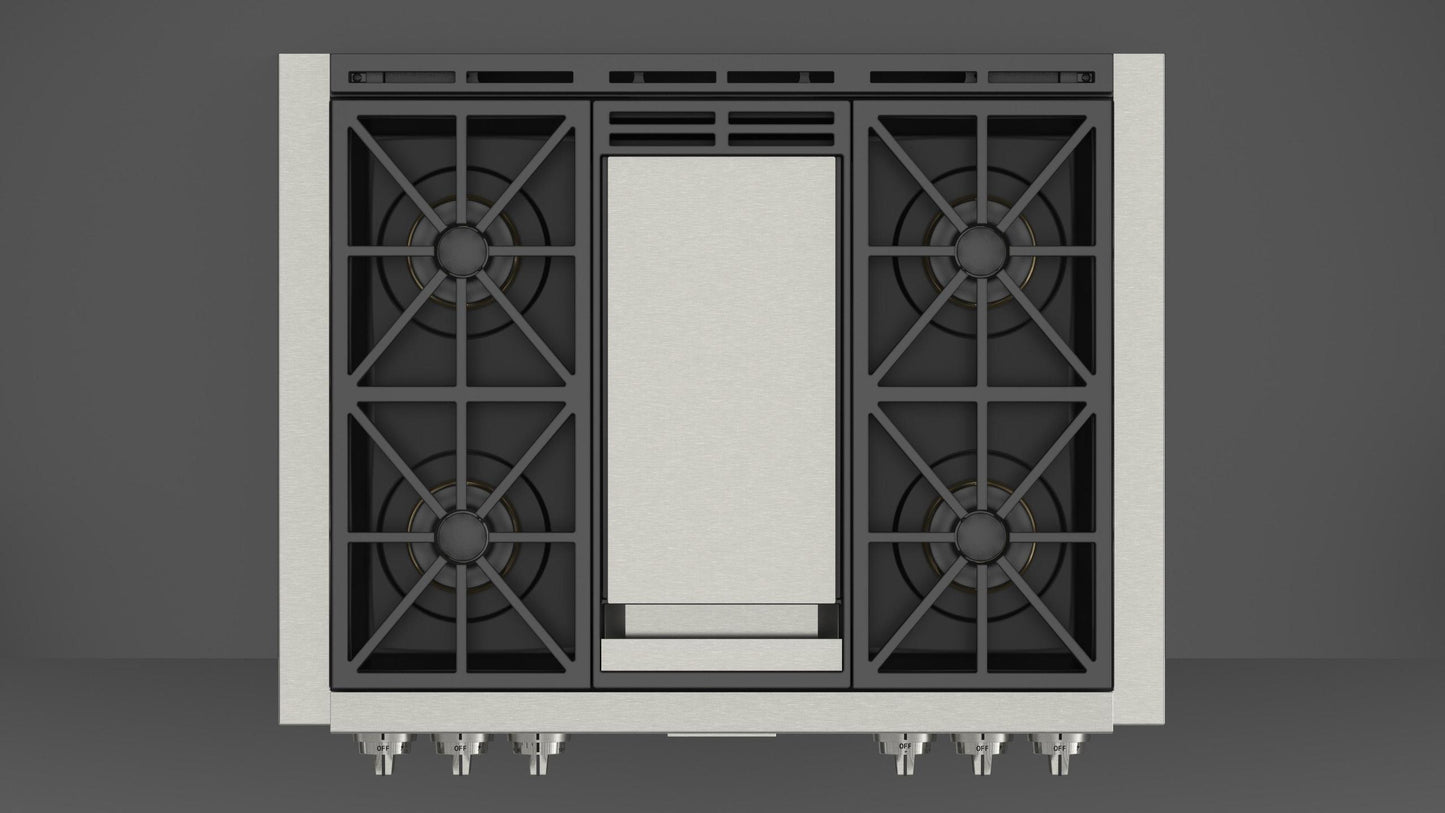 Fulgor Milano F6GRT364GS1 Sofia 36" Pro Gas Rangetop With Griddle