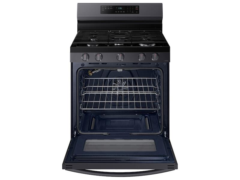 Samsung 30-in 5 Burners 6-cu ft Self-cleaning Air Fry Convection Oven  Slide-in Smart Natural Gas Range (Fingerprint Resistant Stainless Steel) in  the Single Oven Gas Ranges department at