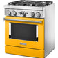 Kitchenaid KFDC500JYP Kitchenaid® 30'' Smart Commercial-Style Dual Fuel Range With 4 Burners - Yellow Pepper