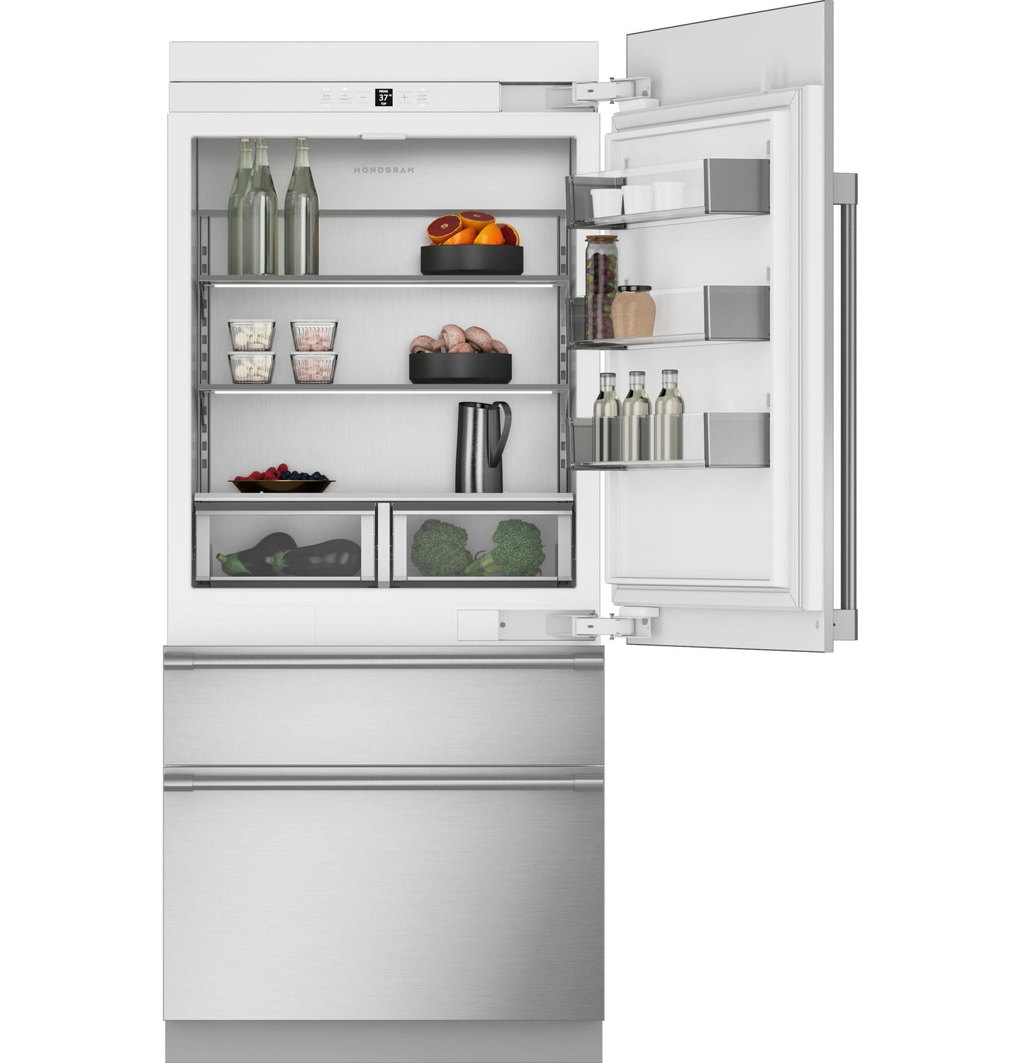Monogram ZIC363NBVRH Monogram 36" Integrated Bottom-Freezer Refrigerator