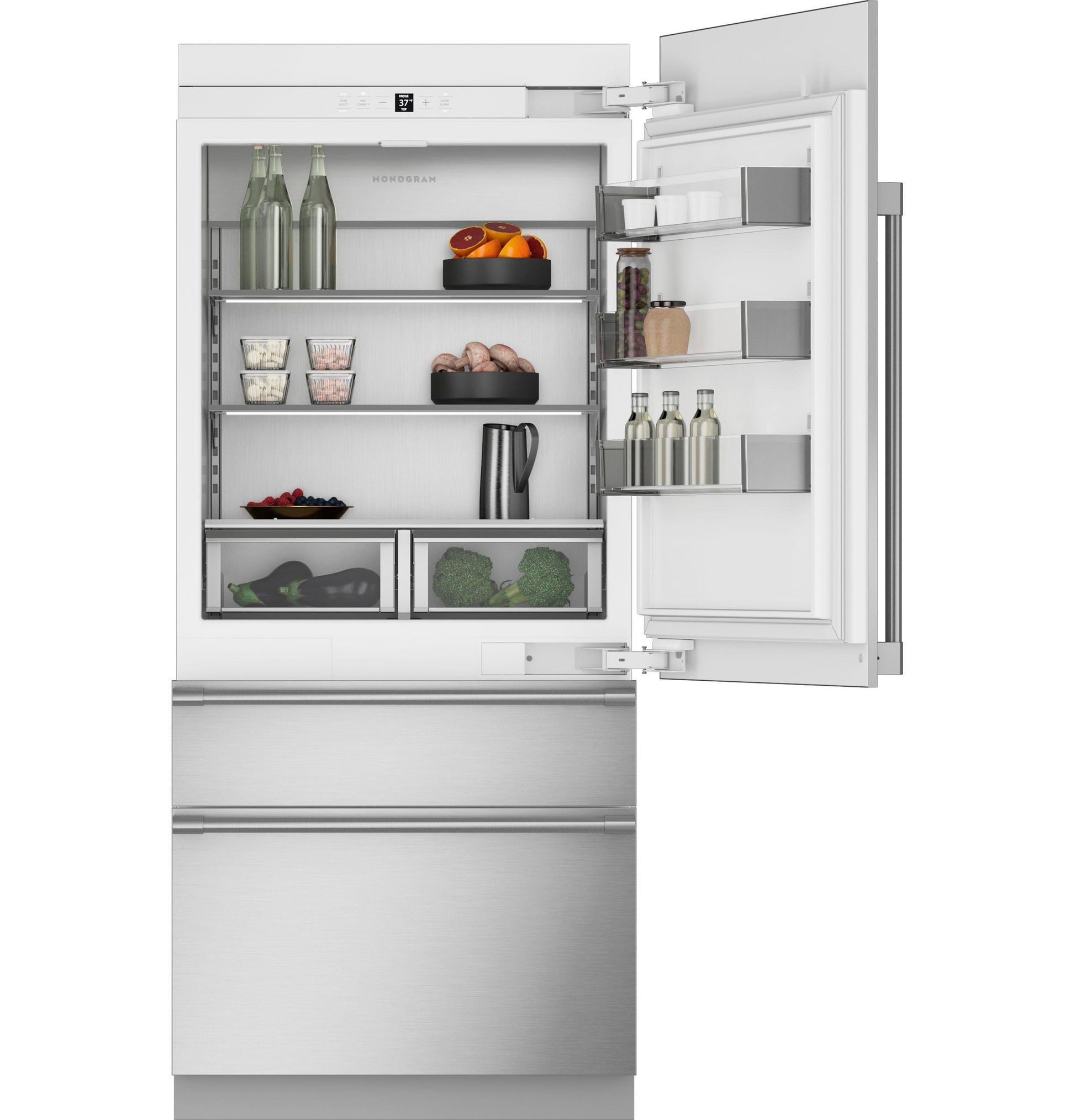 Monogram ZIC363NBVRH Monogram 36" Integrated Bottom-Freezer Refrigerator