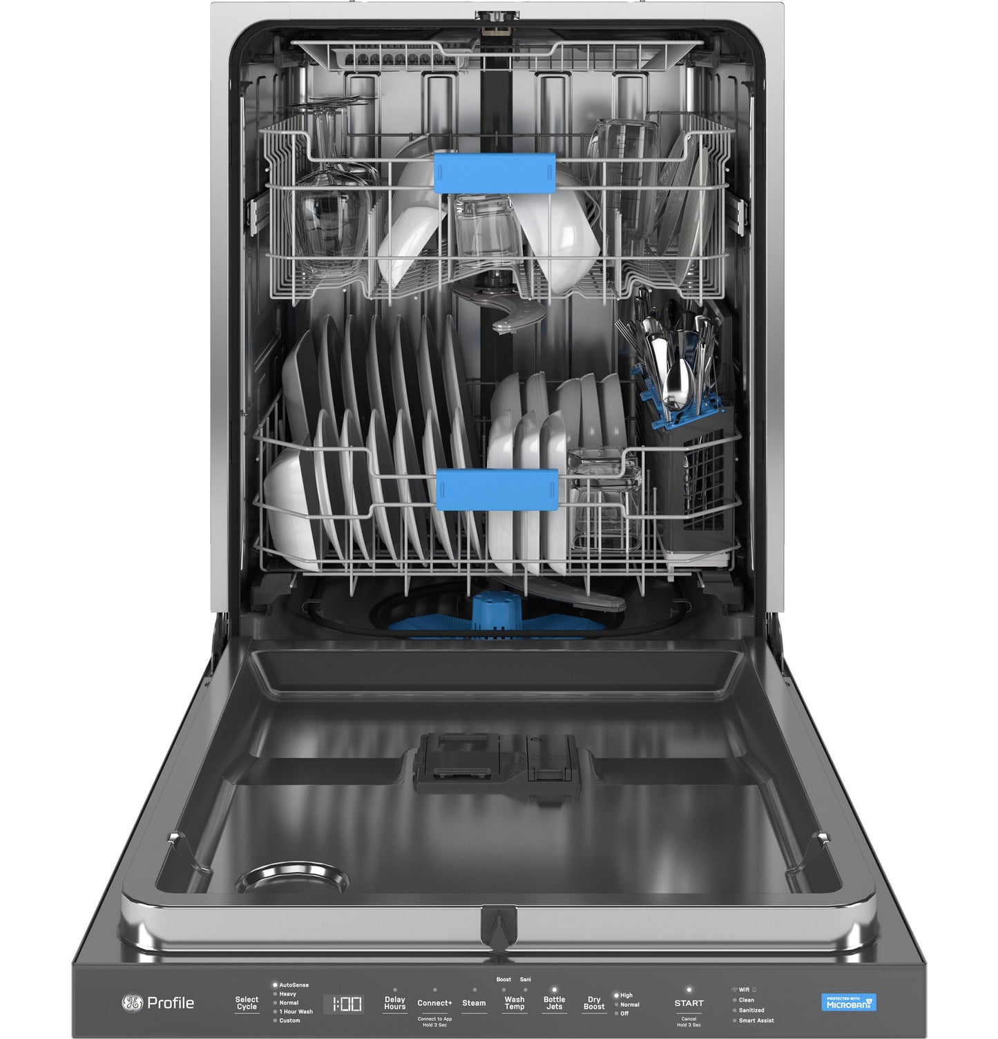 Ge Appliances PDP715SYVFS Ge Profile&#8482; Fingerprint Resistant Top Control With Stainless Steel Interior Dishwasher With Microban&#8482; Antimicrobial Protection With Sanitize Cycle