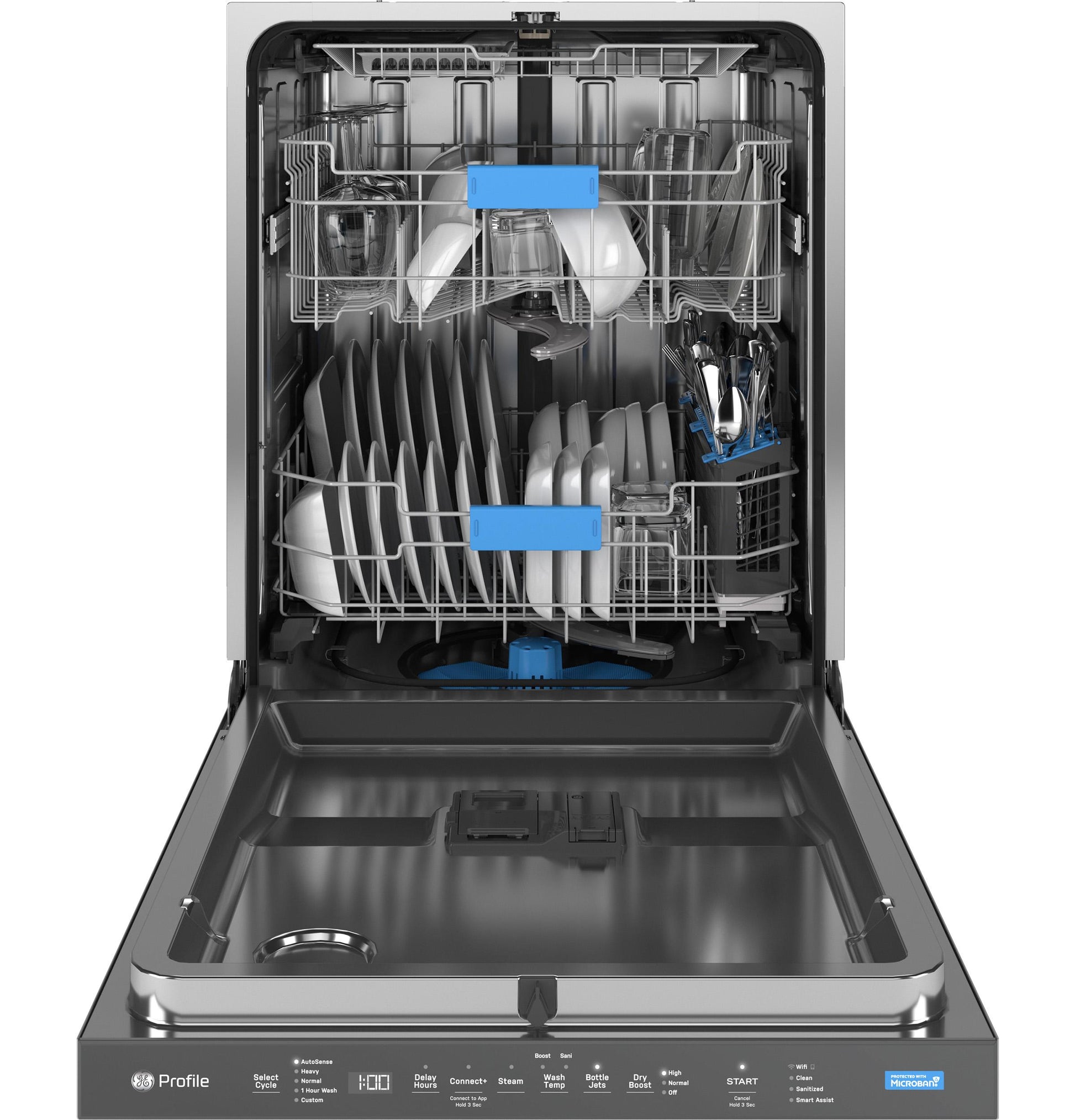 Ge Appliances PDP715SYVFS Ge Profile&#8482; Fingerprint Resistant Top Control With Stainless Steel Interior Dishwasher With Microban&#8482; Antimicrobial Protection With Sanitize Cycle