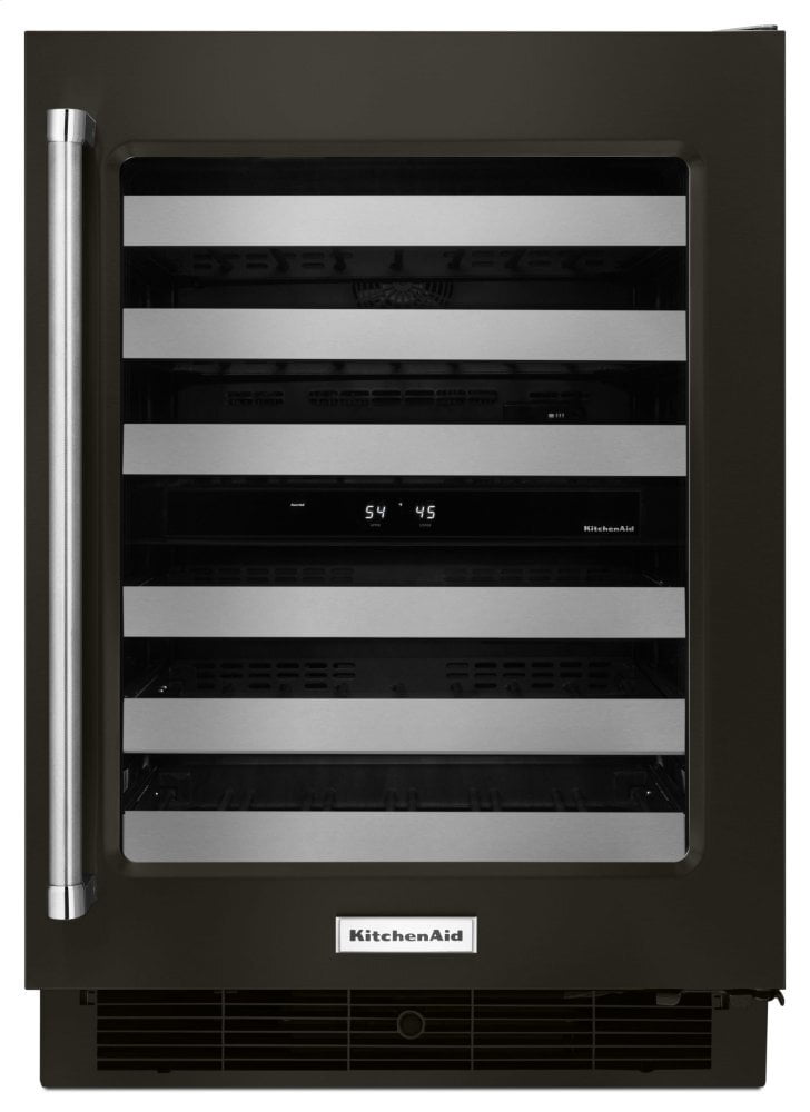 Kitchenaid KUWR304EBS 24" Stainless Steel Wine Cellar With Metal-Front Racks - Black Stainless Steel With Printshield&#8482; Finish