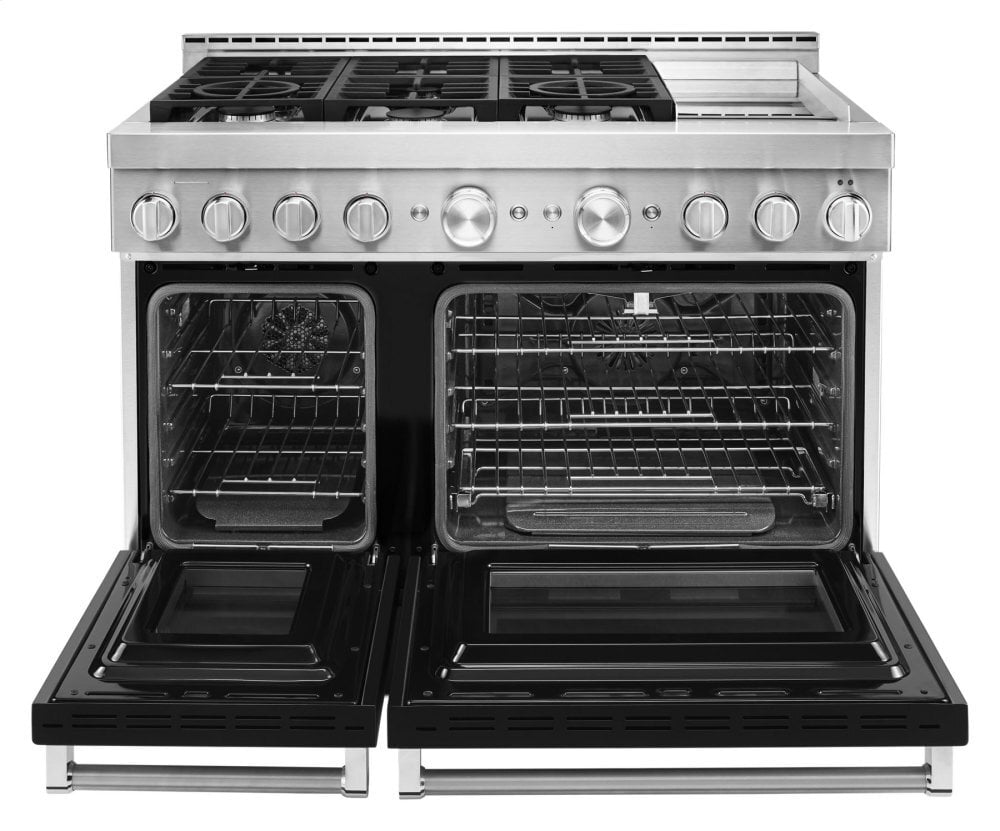 Kitchenaid KFGC558JBK Kitchenaid® 48'' Smart Commercial-Style Gas Range With Griddle - Imperial Black