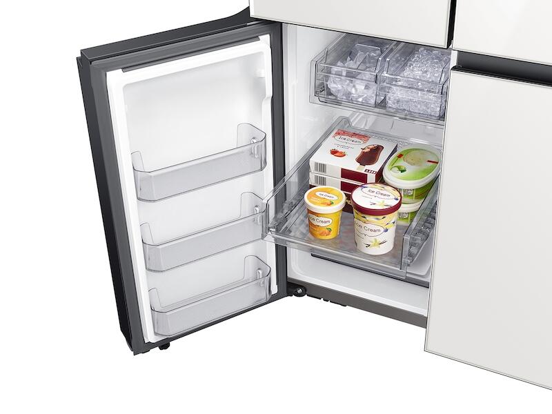 Samsung RF29A967535 29 Cu. Ft. Smart Bespoke 4-Door Flex&#8482; Refrigerator With Customizable Panel Colors In White Glass