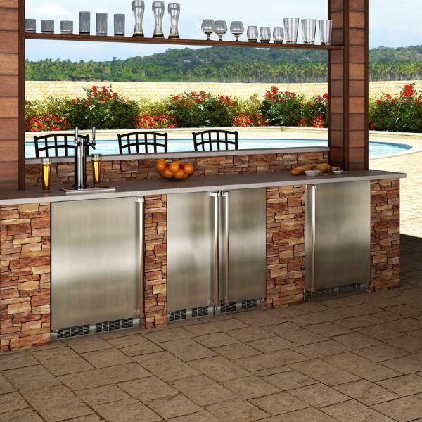 Marvel MOKR124SSB1A 24-In Outdoor Built-In Dispenser With Twin Beer & Beverage Tap With Door Style - Stainless Steel, Dispenser Type - Twin Beer