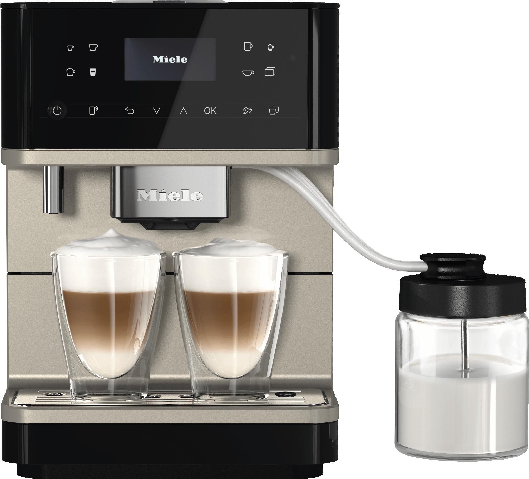 Miele CM6360 MILK PERFECTION BLACK  Countertop Coffee Machine With Wifi Conn@Ct, High-Quality Milk Container, And Many Specialty Coffees.