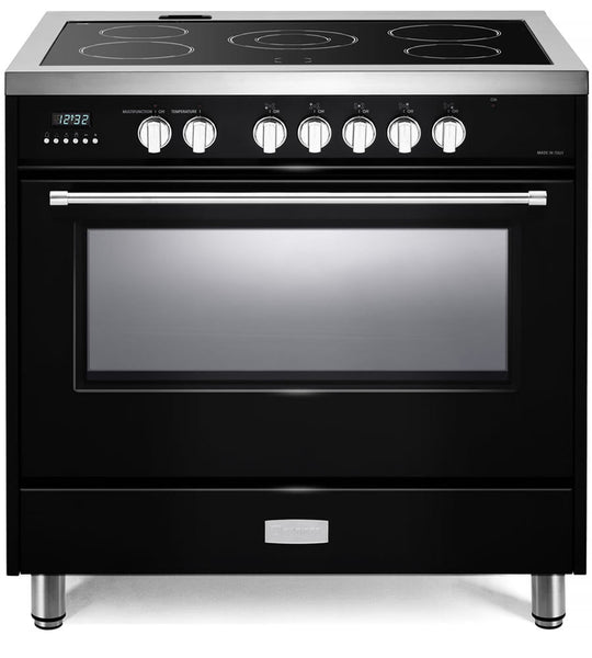 Verona VDFSEE365GB Gloss Black 36" Designer Electric Glass Top Range - Designer Series