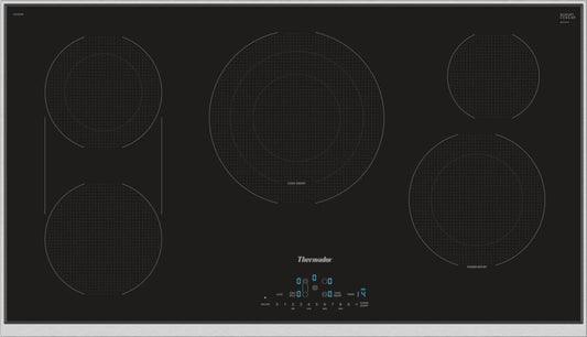 Thermador CET366TB 36-Inch Masterpiece® Touch Control Electric Cooktop, Black, Framed