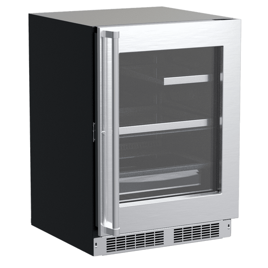 Marvel MPRE424SG31A 24-In Professional Built-In Refrigerator With 3-In-1 Convertible Shelf, Maxstore Bin And Reversible Hinge With Door Style - Stainless Steel Frame Glass