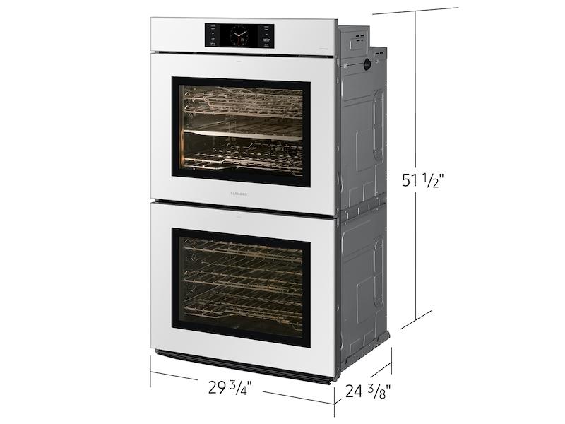 Samsung NV51CB700D12 Bespoke 30" White Glass Double Wall Oven With Ai Pro Cooking™ Camera