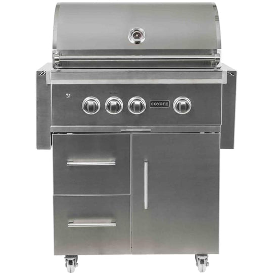 Coyote C2SL30NGFS 30" Grill On Cart Ng; Infinity Burners; Ceramics; Led'S