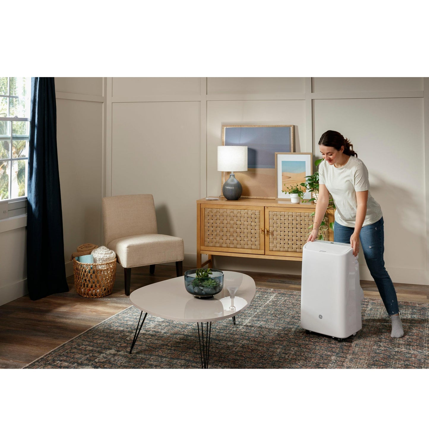 Ge Appliances APCD08JASW Ge® 8,500 Btu Portable Air Conditioner With Dehumifier And Remote, White