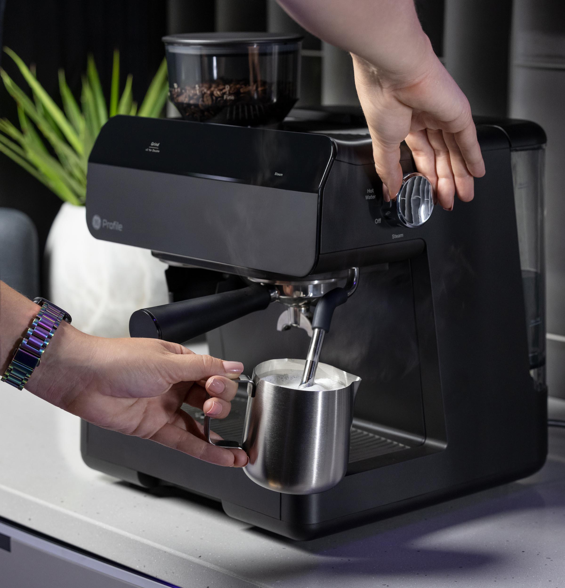 Ge Appliances P7CESAS6RBB Ge Profile™ Semi Automatic Espresso Machine + Frother