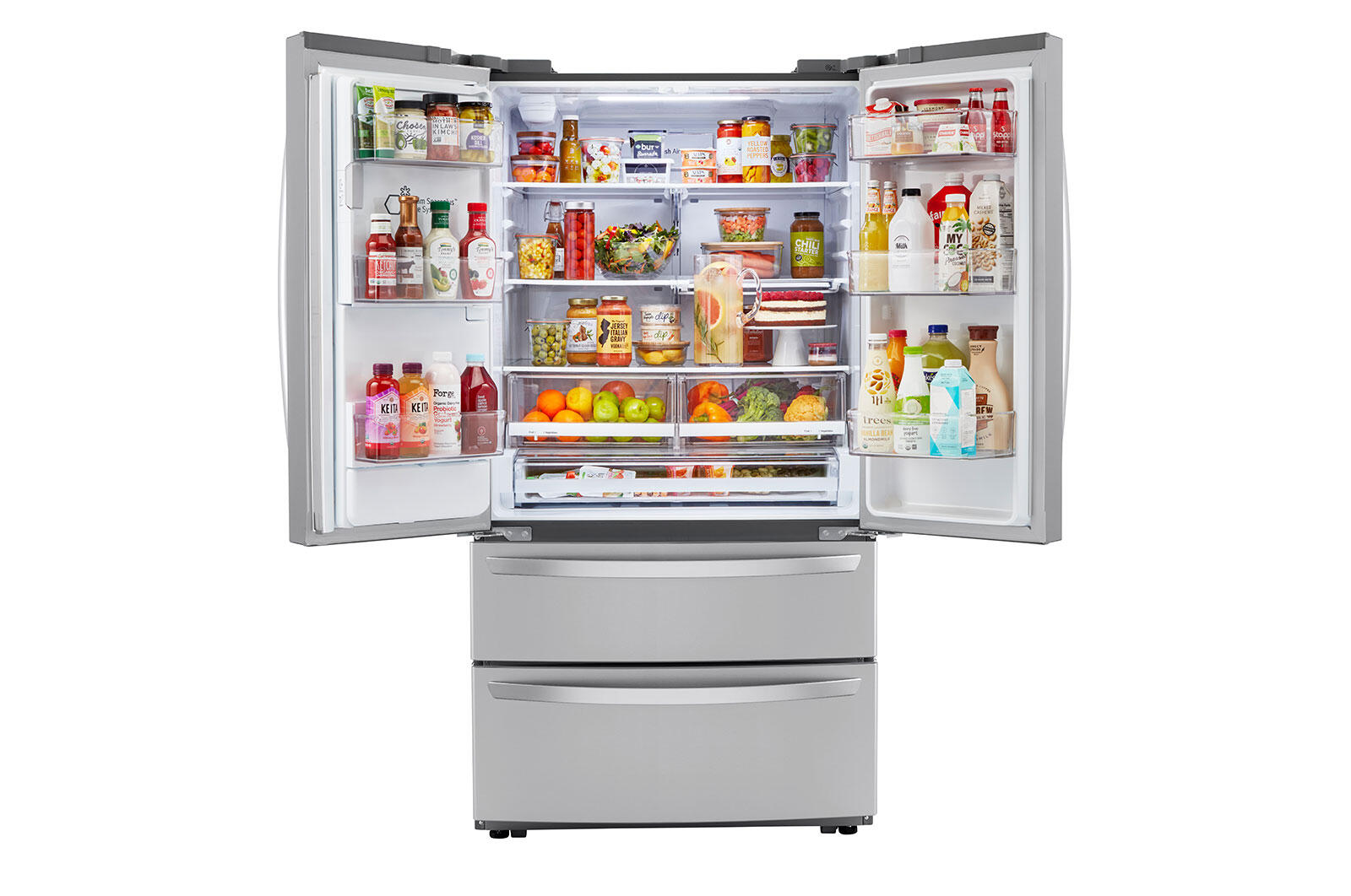 Lg LRMXC2206S 22 Cu Ft. Smart Counter Depth Double Freezer Refrigerator With Craft Ice™
