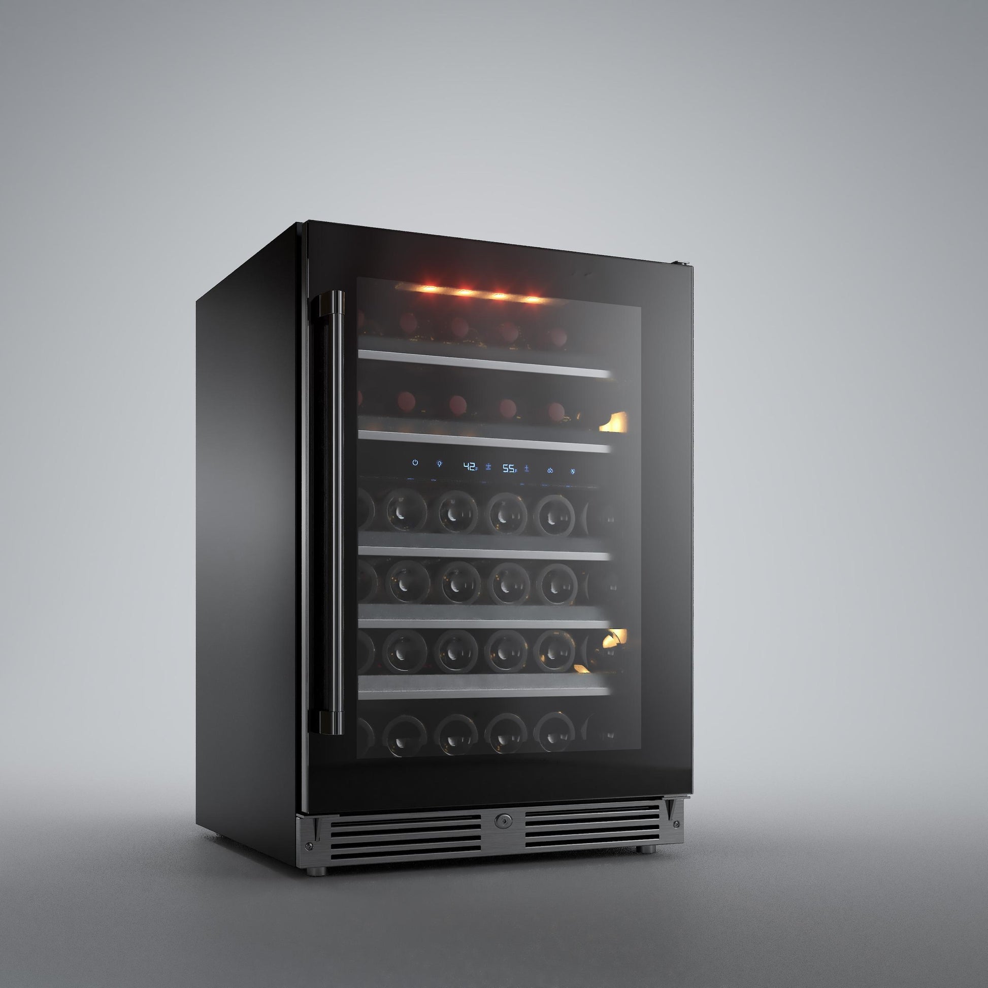 Xo Appliance XOU24WDZGBL Dual Zone Wine 24" Black Glass Lh