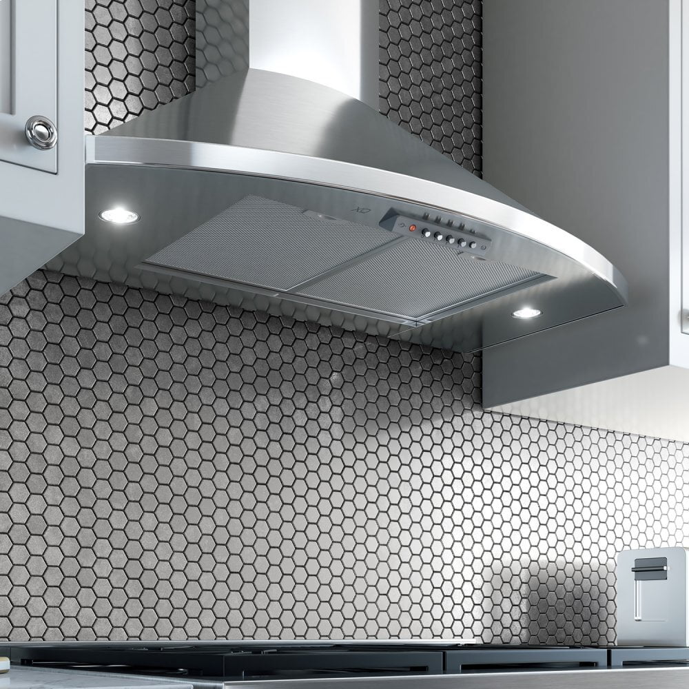 Xo Appliance XOS30S 600 Cfm 30" Italian Made Curving Front Wall Mount Range Hood Stainless