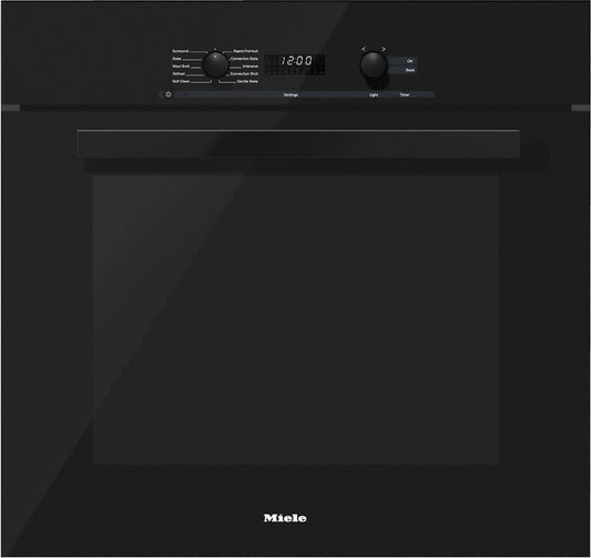 Miele H6280BPBK H 6280 Bp 30 Inch Convection Oven With Self Clean For Easy Cleaning.- Obsidian Black