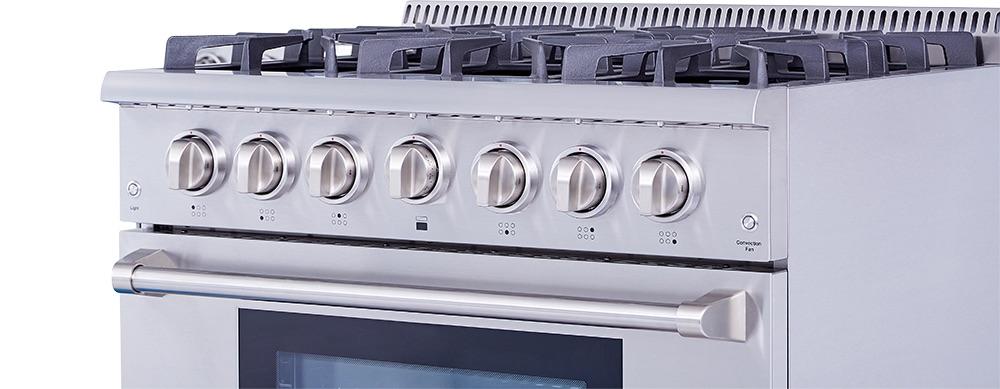 Thor Kitchen HRG3618ULP 36 Inch Professional Liquid Propane Gas Range In Stainless Steel