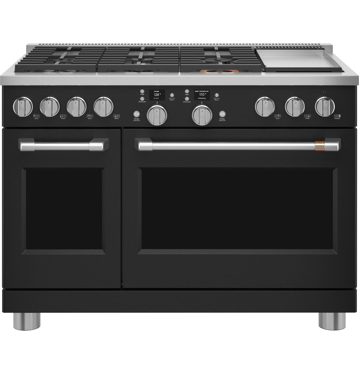 Cafe C2Y486P3TD1 Café™ 48" Smart Dual-Fuel Commercial-Style Range With 6 Burners And Griddle (Natural Gas)