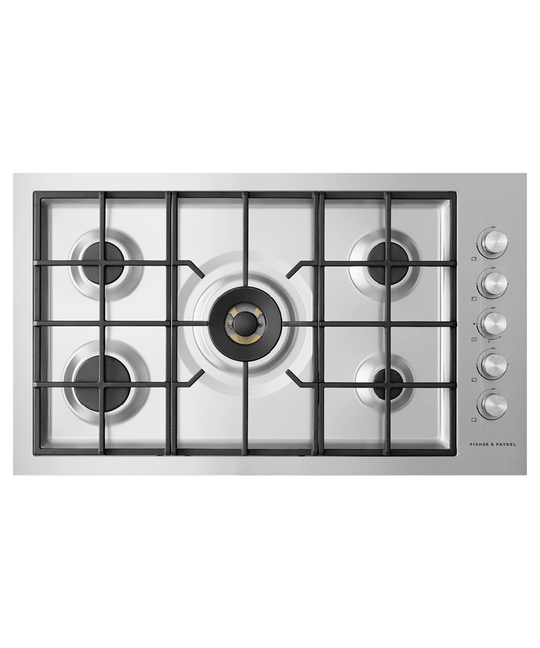 Fisher & Paykel CG365DNGRX2N Gas On Steel Cooktop, 36", Flush Fit