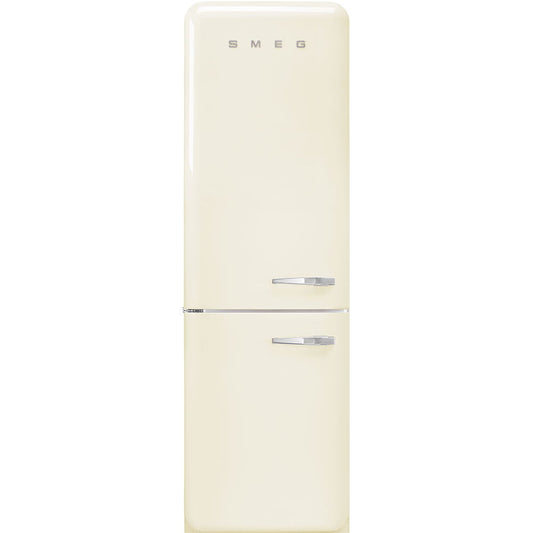 Smeg FAB32ULCR3 '50S Style No Frost' Fridge-Freezer, Cream, Left Hand Hinge, 60 Cm (Approx 24")