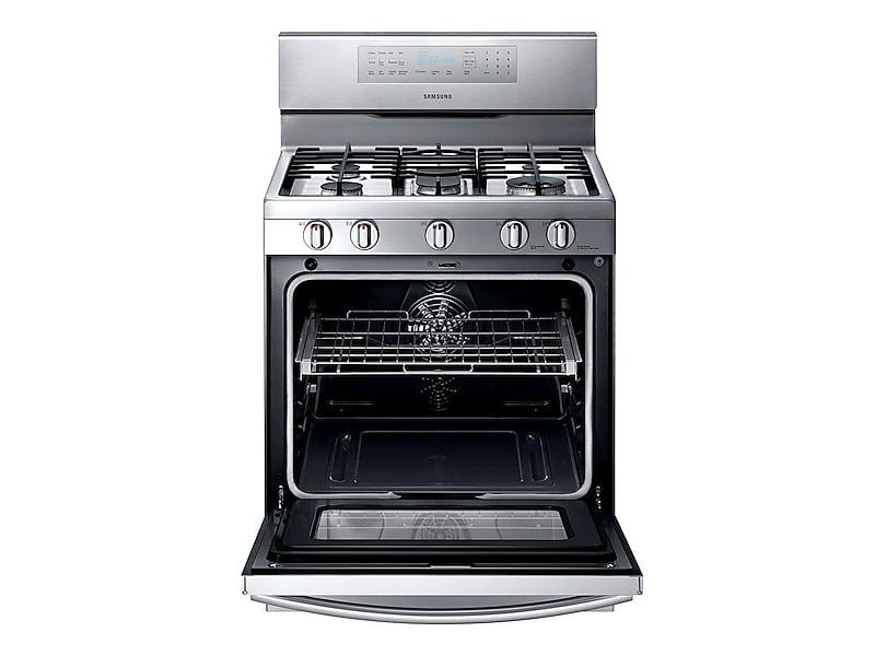 Samsung NX58F5700WS 5.8 Cu. Ft. Gas Range With True Convection In Stainless Steel