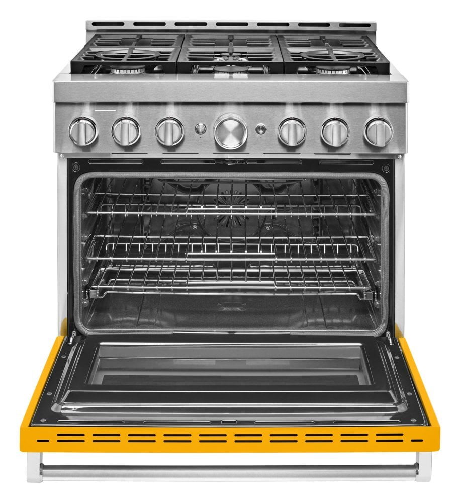 Kitchenaid KFGC506JYP Kitchenaid® 36'' Smart Commercial-Style Gas Range With 6 Burners - Yellow Pepper