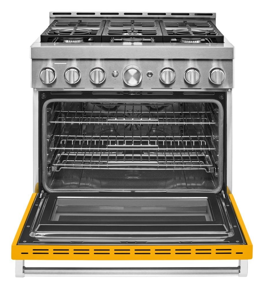 Kitchenaid KFGC506JYP Kitchenaid® 36'' Smart Commercial-Style Gas Range With 6 Burners - Yellow Pepper