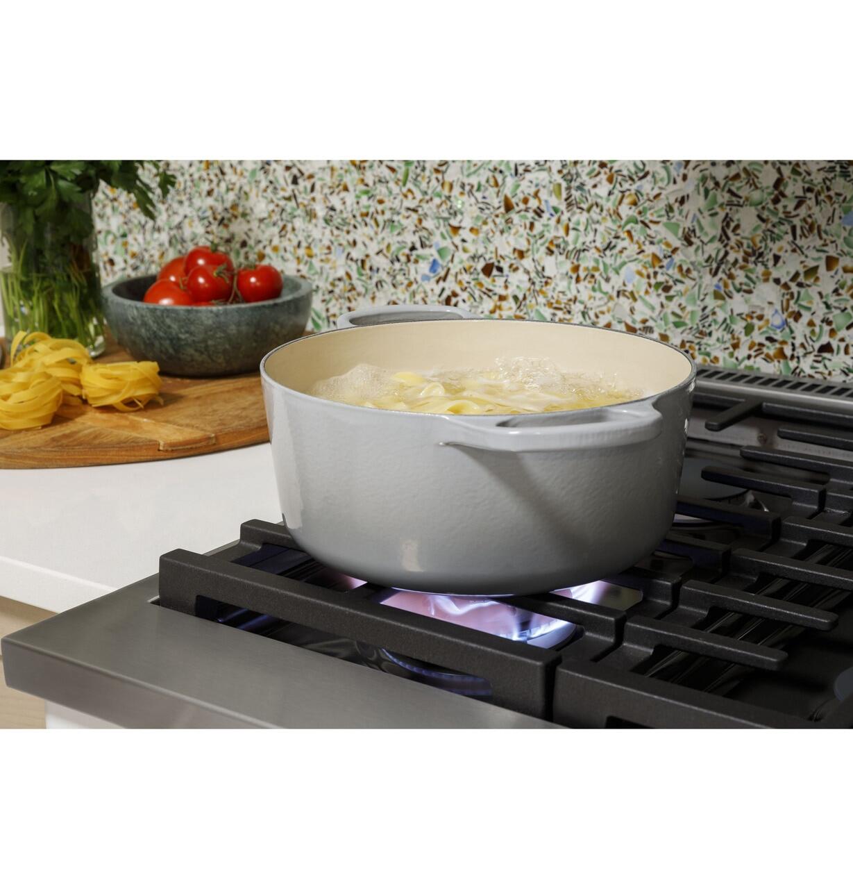 Cafe C2Y486P4TW2 Café™ 48" Smart Dual-Fuel Commercial-Style Range With 6 Burners And Griddle (Natural Gas)