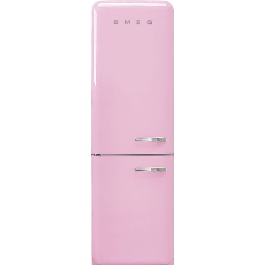 Smeg FAB32ULPK3 '50S Style No Frost' Fridge-Freezer, Pink, Left Hand Hinge, 60 Cm (Approx 24")