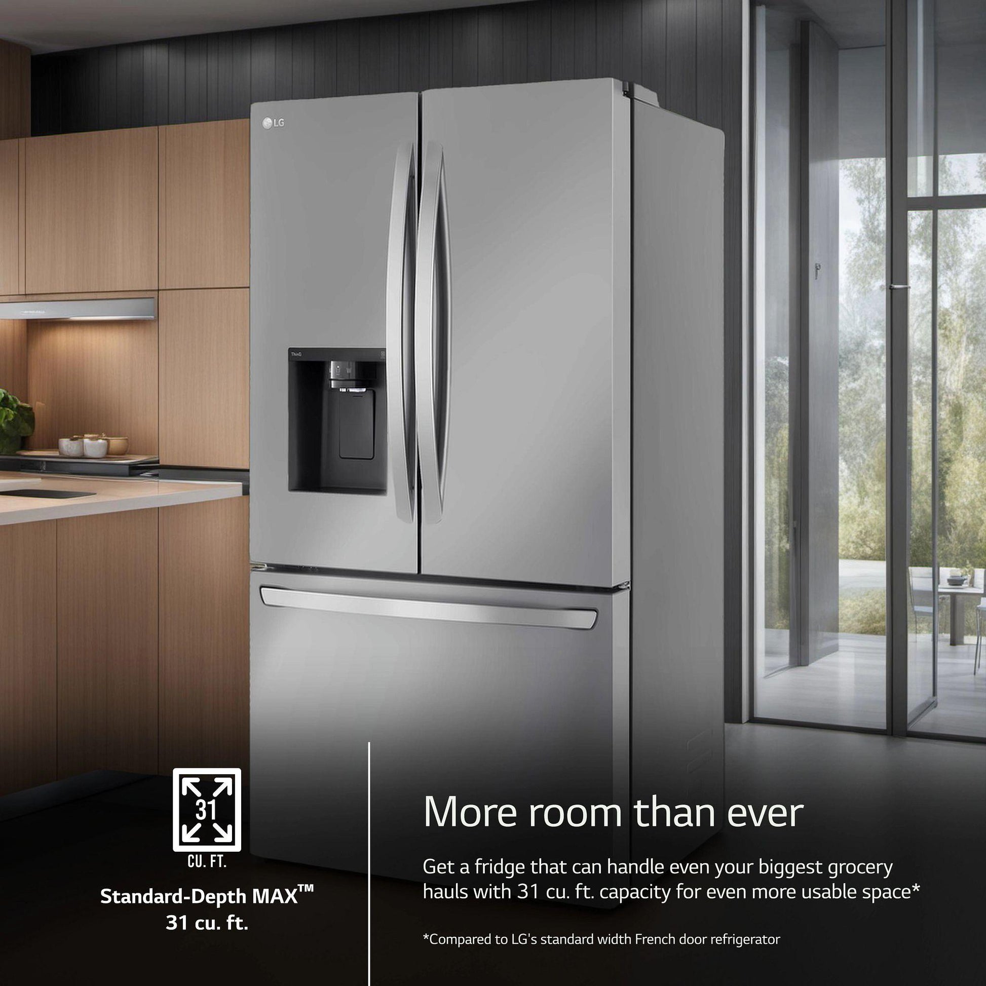 Lg LRFXS3106S 31 Cu. Ft. Smart Standard-Depth Max™ French Door Refrigerator With Dual Ice