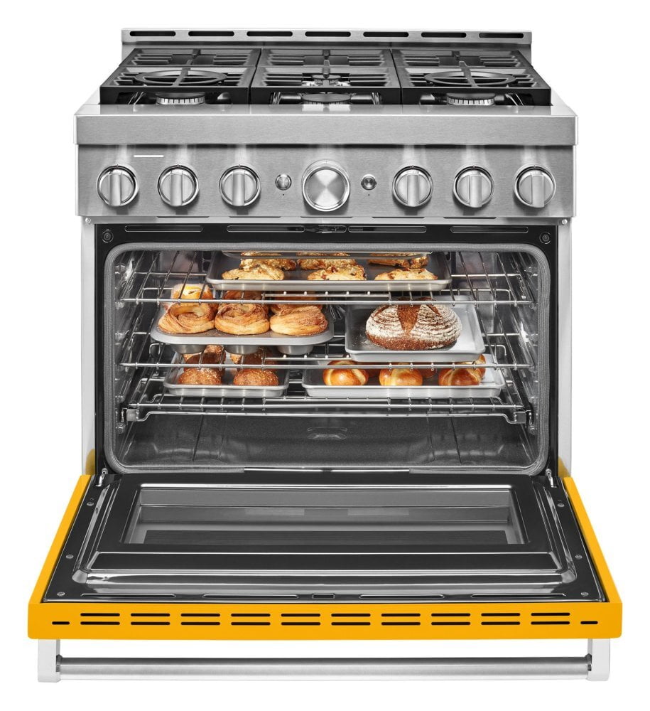 Kitchenaid KFGC506JYP Kitchenaid® 36'' Smart Commercial-Style Gas Range With 6 Burners - Yellow Pepper