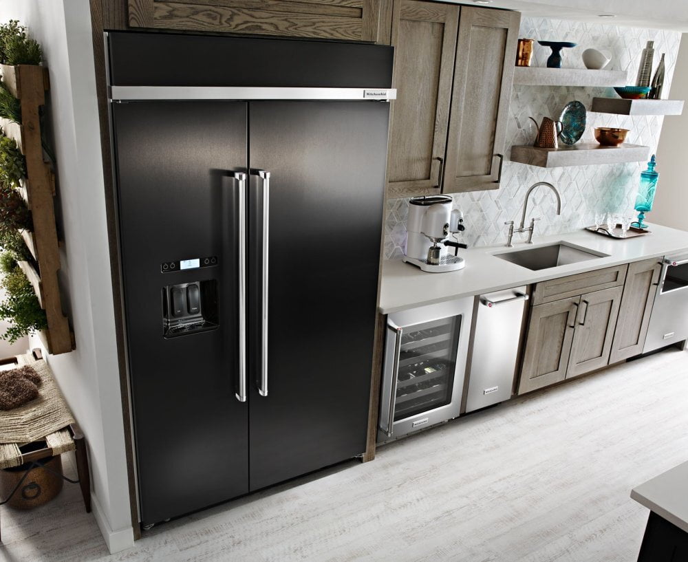 Kitchenaid KBSD608EBS 29.5 Cu. Ft 48-Inch Width Built-In Side By Side Refrigerator With Printshield&#8482; Finish - Black Stainless Steel With Printshield&#8482; Finish