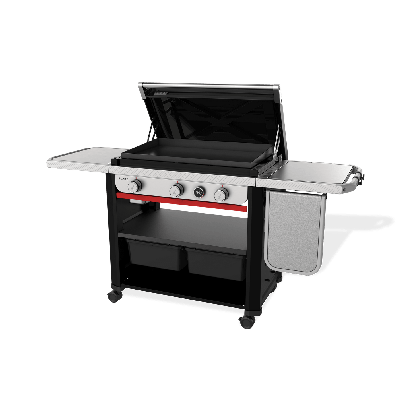 Weber 1500013 Slate™ 30" Rust-Resistant Griddle With Extendable Side Table - Black