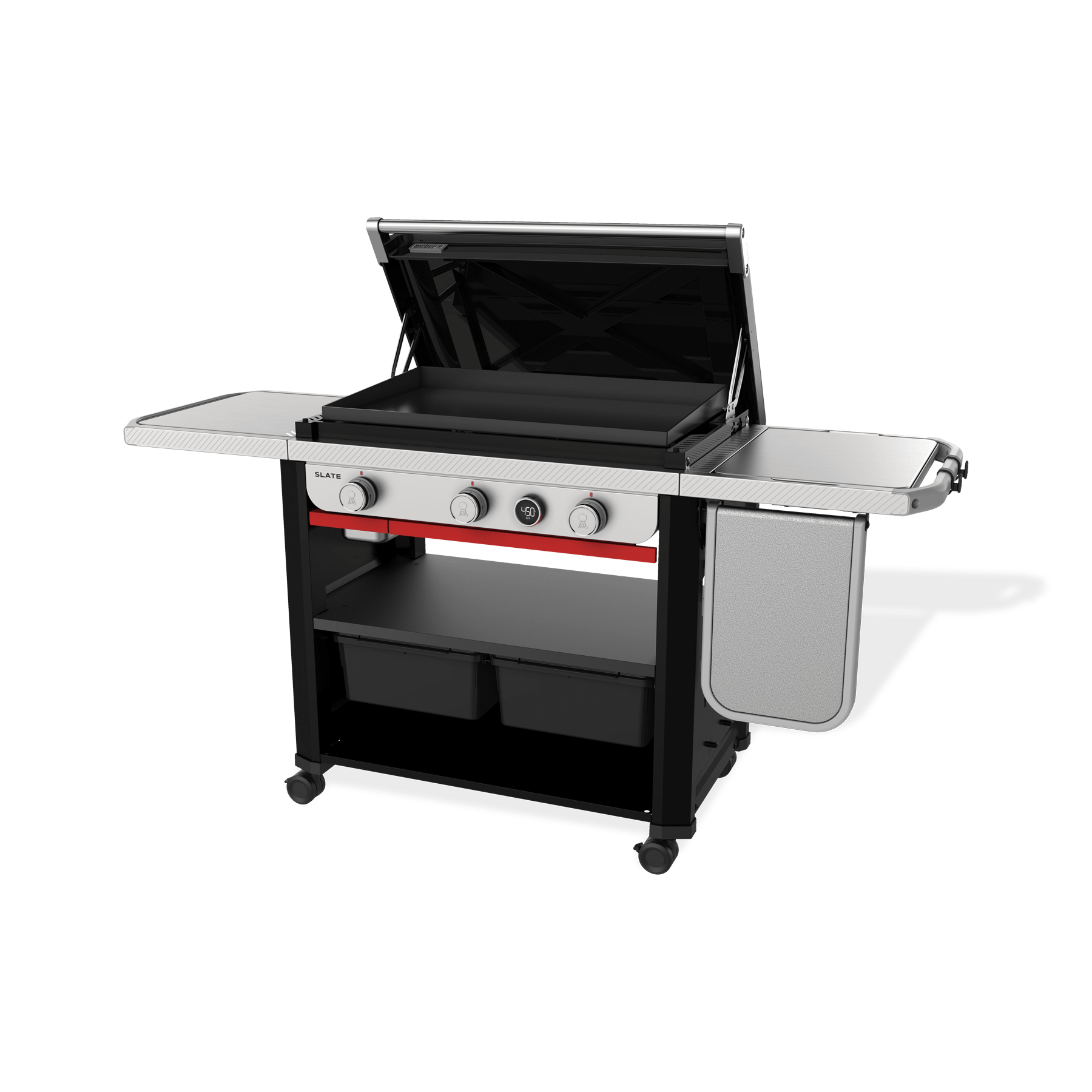 Weber 1500013 Slate™ 30" Rust-Resistant Griddle With Extendable Side Table - Black