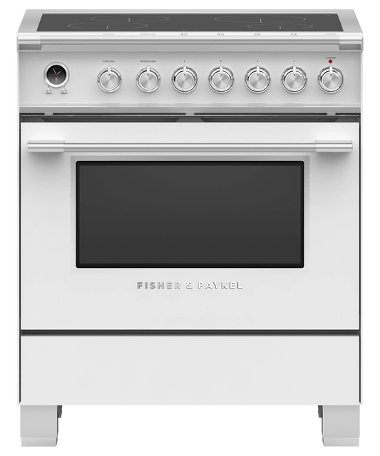 Fisher & Paykel OR30SCI6W1 Induction Range, 30", 4 Zones, Self-Cleaning
